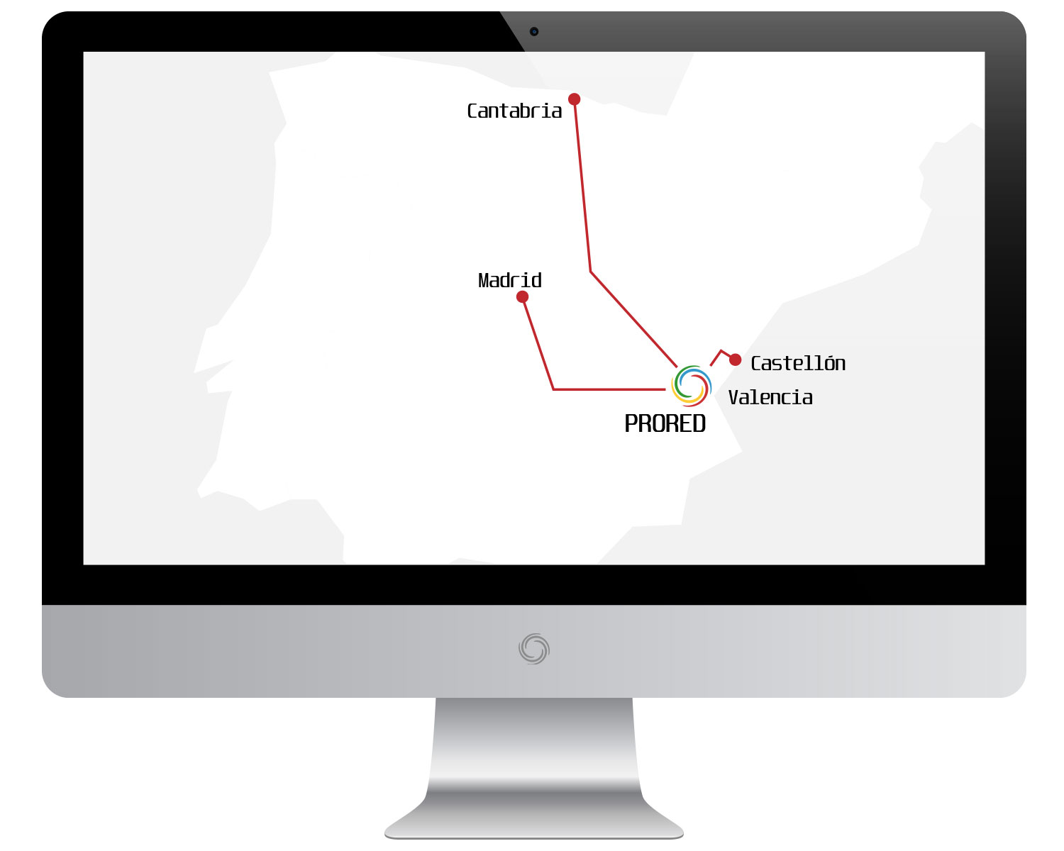 Cobertura de la fibra óptica dedicada para empresas de PRORED
