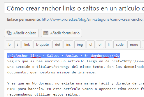 Código HTML de un título o encabezado