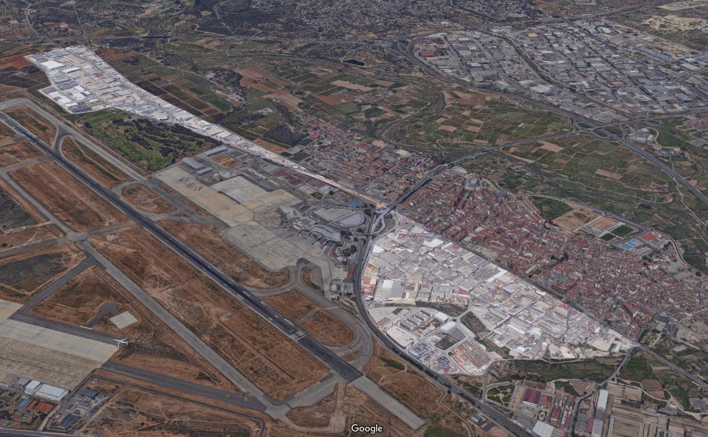 Vista aérea del Polígono Industrial Manises de Valencia