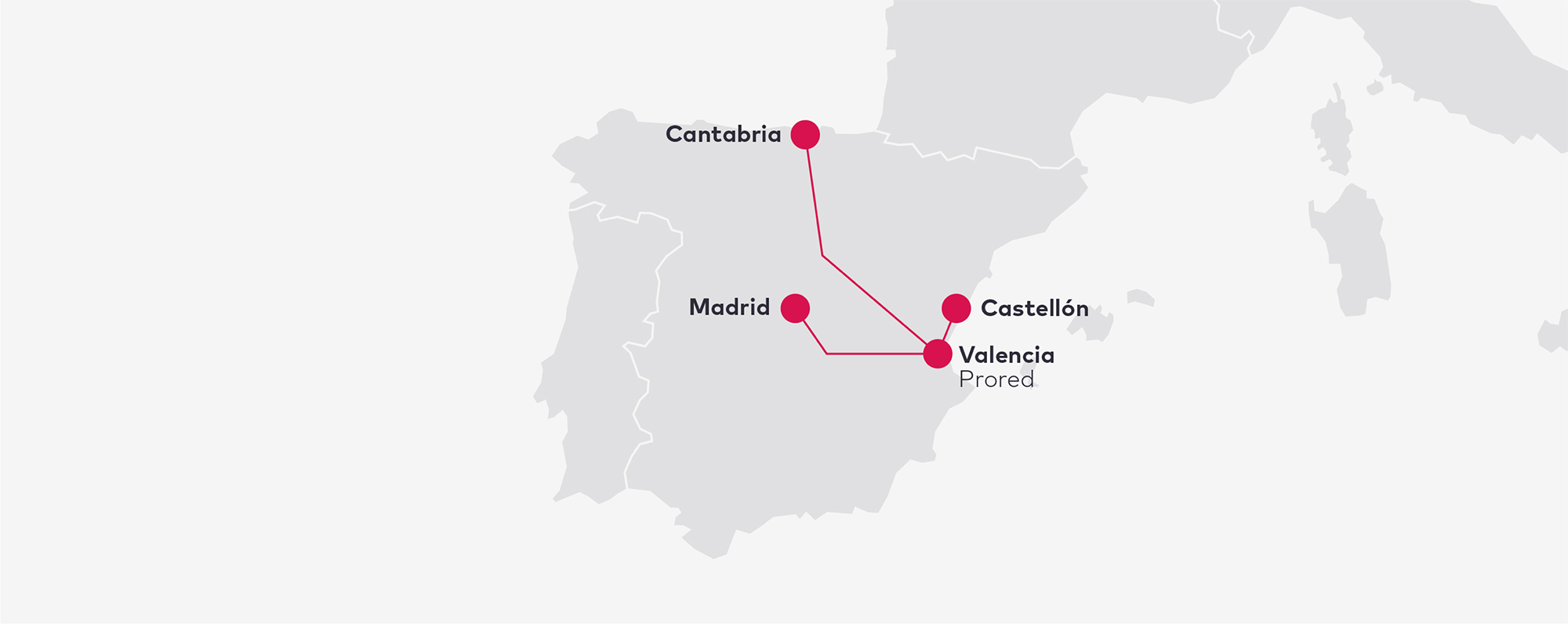 Cobertura de la fibra óptica dedicada para empresas de PRORED